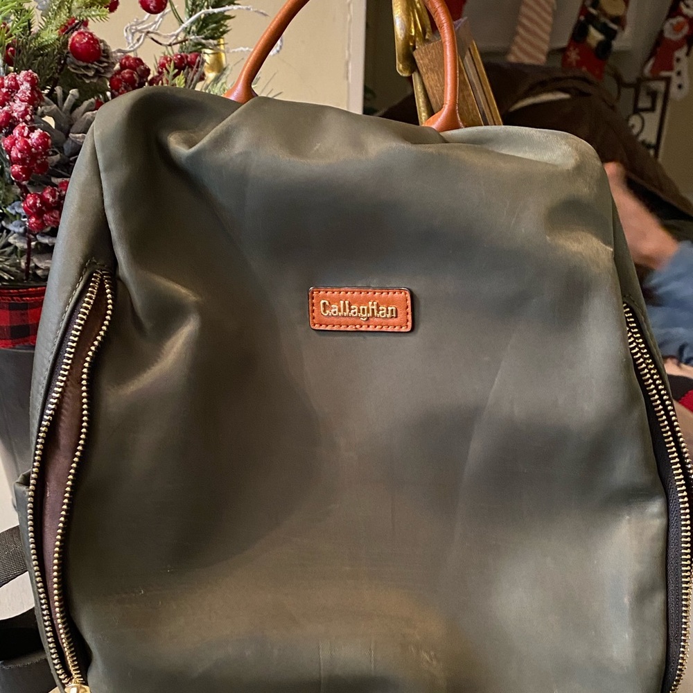 Olive green mini backpack